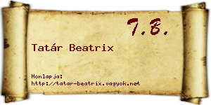 Tatár Beatrix névjegykártya